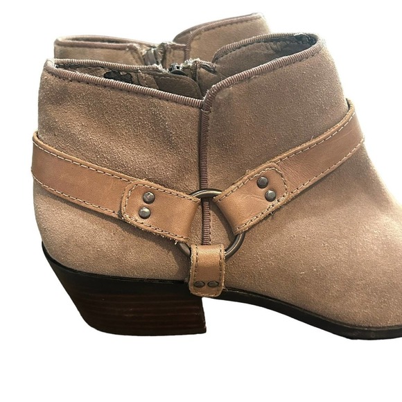 Sam Edelman Pheonix Leather Taupe Ankle Boots - Picture 3 of 15